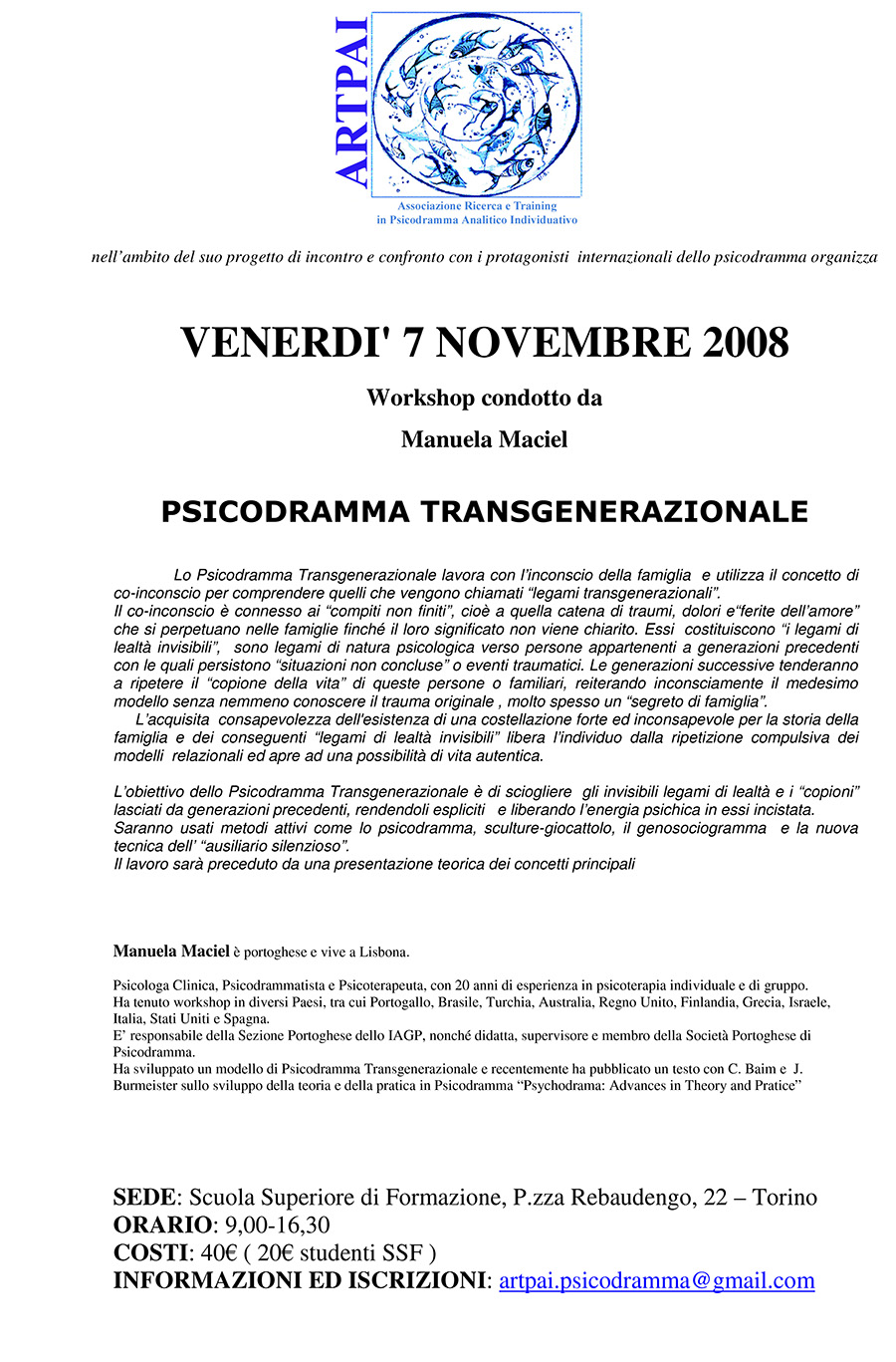 Manuela Maciel Psicodramma Transculturale 2008